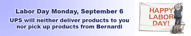 Labor Day - Monday September 6, 2010 is a holiday for UPS. Therefore, they will not pickup products from Bernardi and will not deliver products to you.