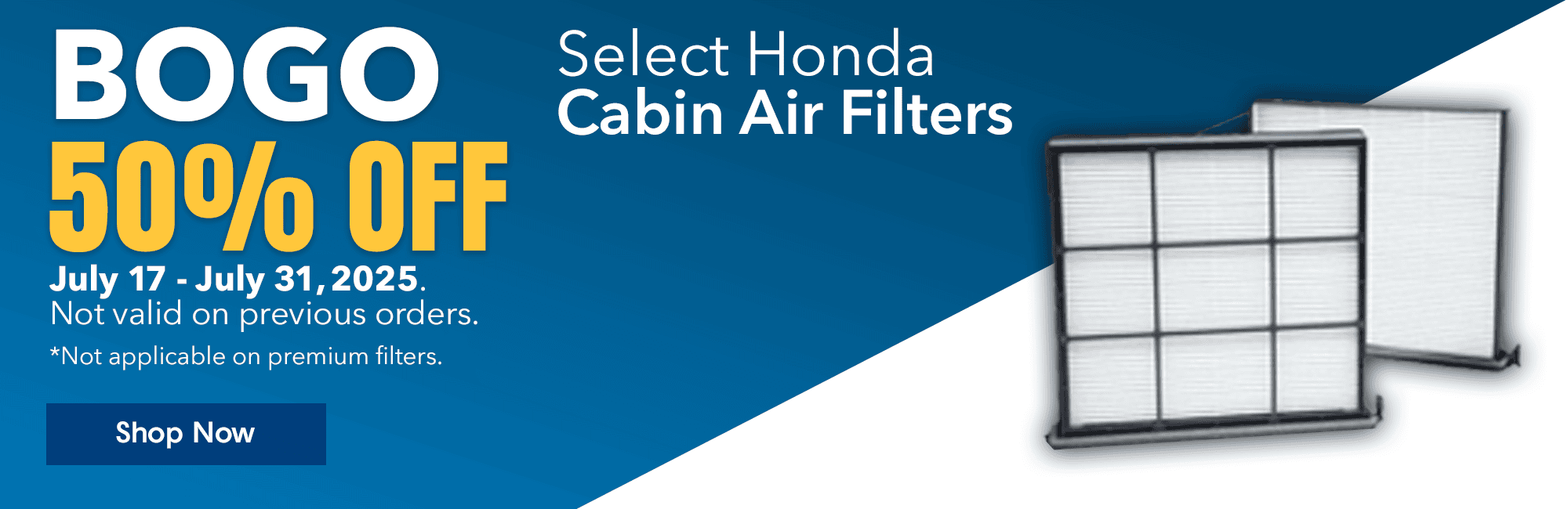BOGO 50% OFF Select Honda Cabin Filter