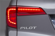 Newly designed tail lights on the 2016 Pilot