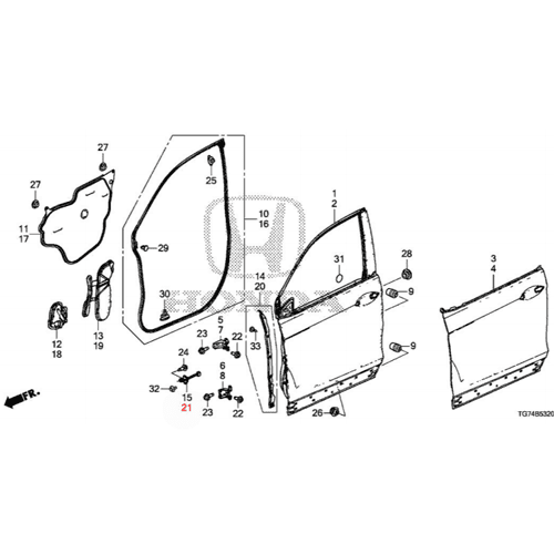 Honda CHECKER COMP, L. FR. 72380-TG7-A02